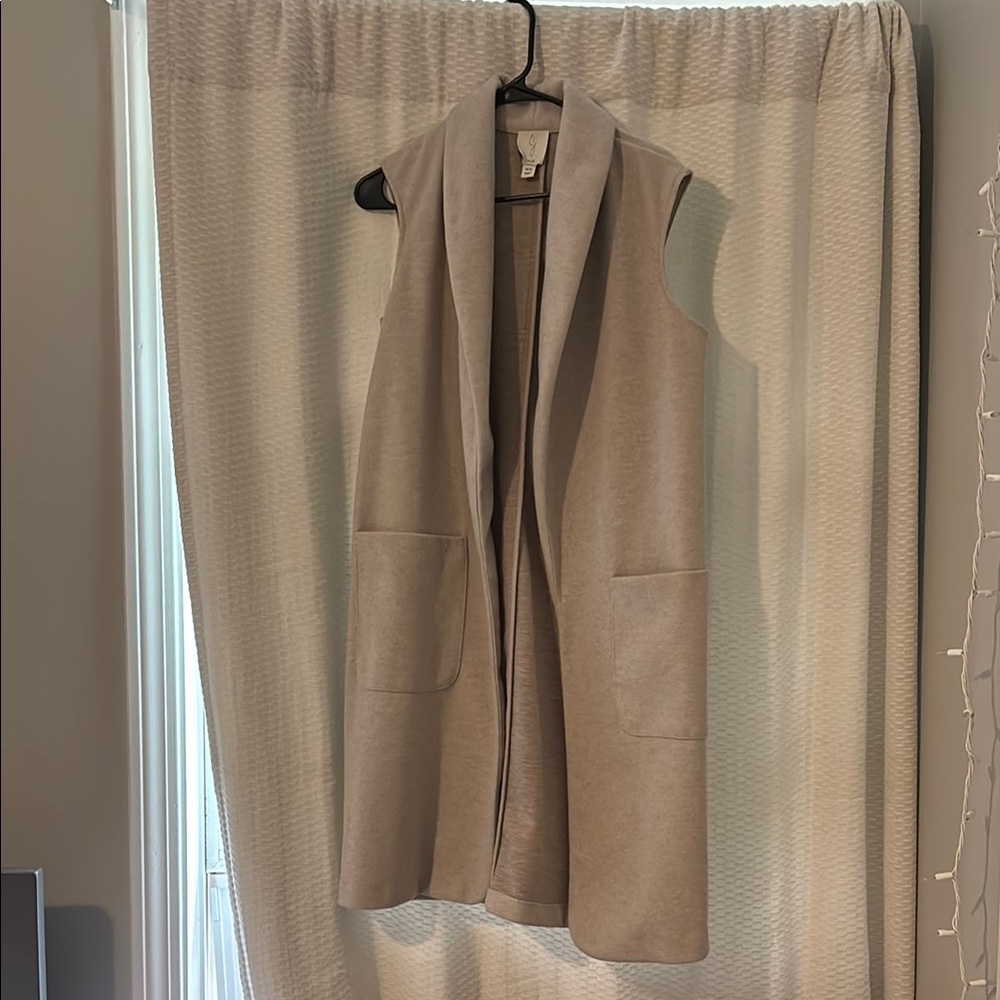 Joie Tan Sleeveless Vest Jacket